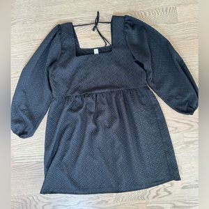 Anthropologie AMADI Esther Square Neckline Black Mini Dress